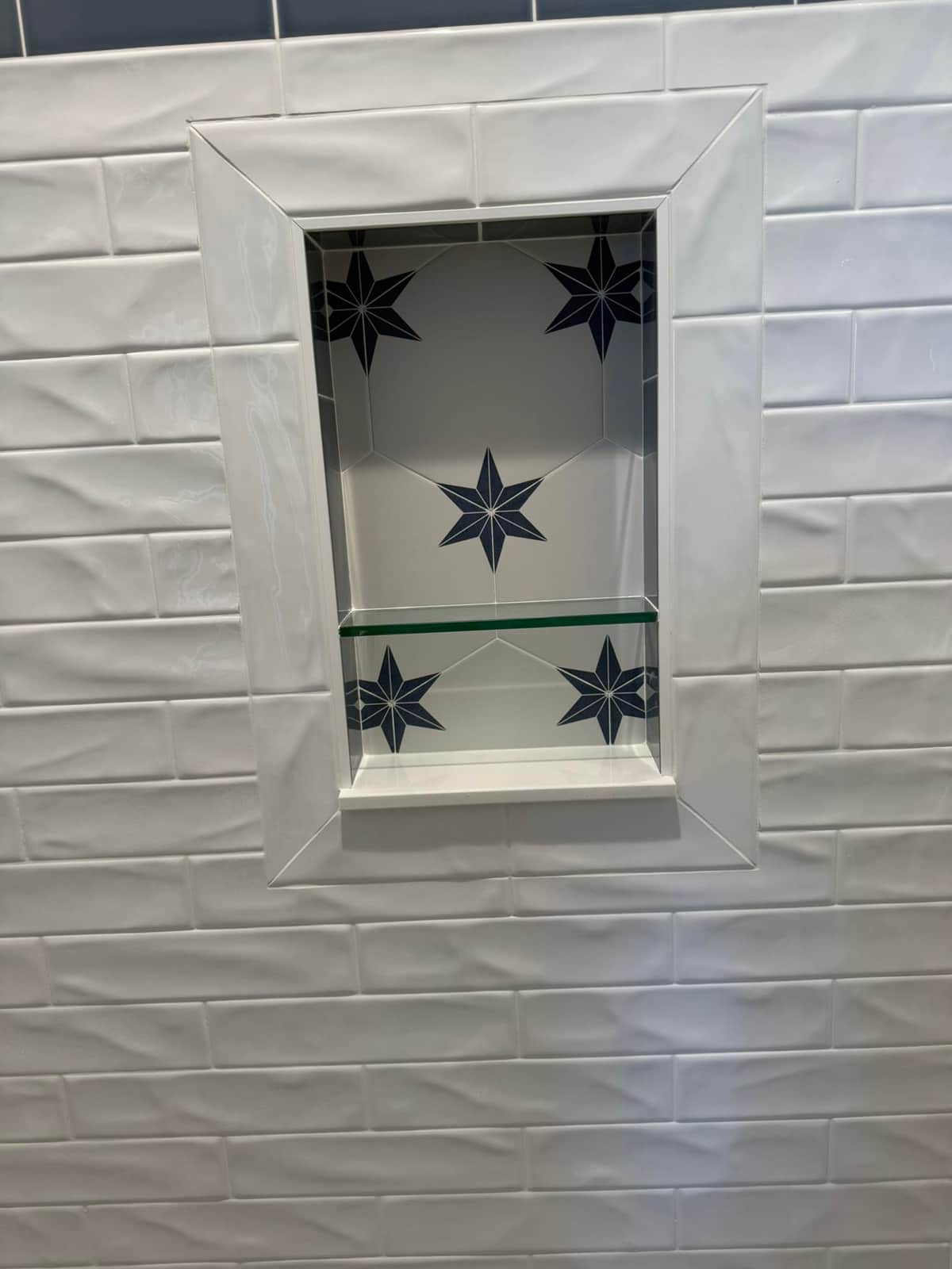 Custom wood double vanity with marble top